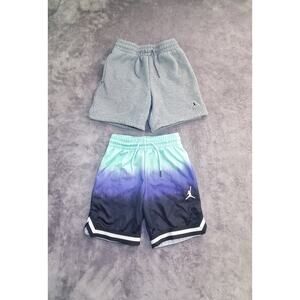 Lot Of 2 Sz S 8-10 Youth Boys Air Jordan Shorts Gray Green Purple Black C25-36